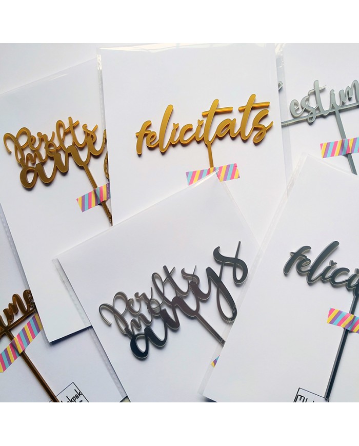 Cake Topper "Feliz cumpleaños" / "Per molts anys"